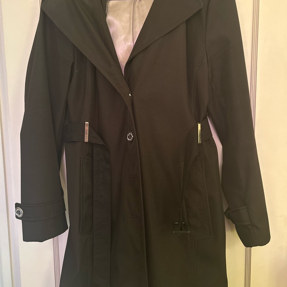 Calvin Klein Women's Black Trench Coat - Picture 10 of 13